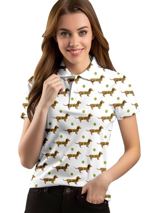 Tops - Women  Funny Dog Short Sleeve Quick Dry Tennis Shirts Athletic Yoga Tops Fit